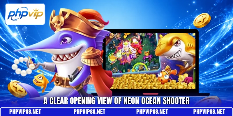 A clear opening view of Neon Ocean Shooter A clear opening view of Neon Ocean Shooter