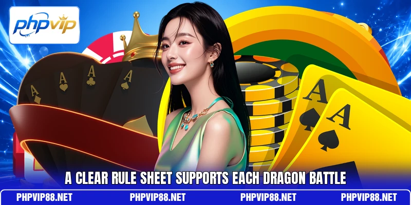 A clear rule sheet supports each dragon battle A clear rule sheet supports each dragon battle