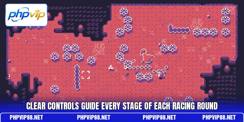 Clear controls guide every stage of each racing round Clear controls guide every stage of each racing round