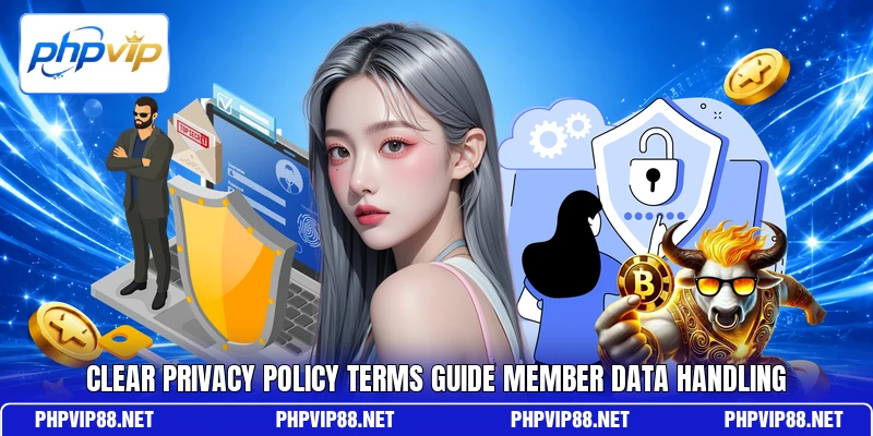 Clear privacy policy terms guide member data handling