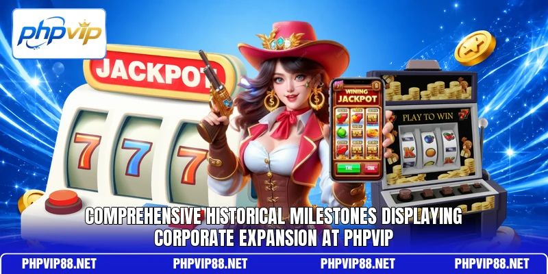 Comprehensive historical milestones displaying corporate expansion at phpvip
