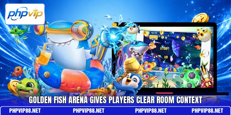 Golden Fish Arena gives players clear room context Golden Fish Arena gives players clear room context