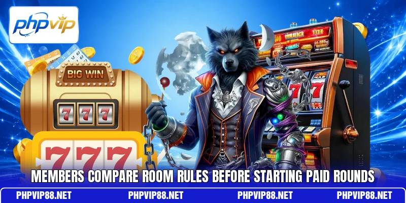 Members compare room rules before starting paid rounds Members compare room rules before starting paid rounds