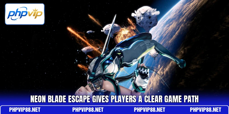 Neon Blade Escape gives players a clear game path Neon Blade Escape gives players a clear game path