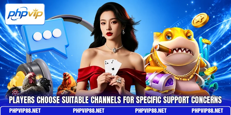 Players choose suitable channels for specific support concerns