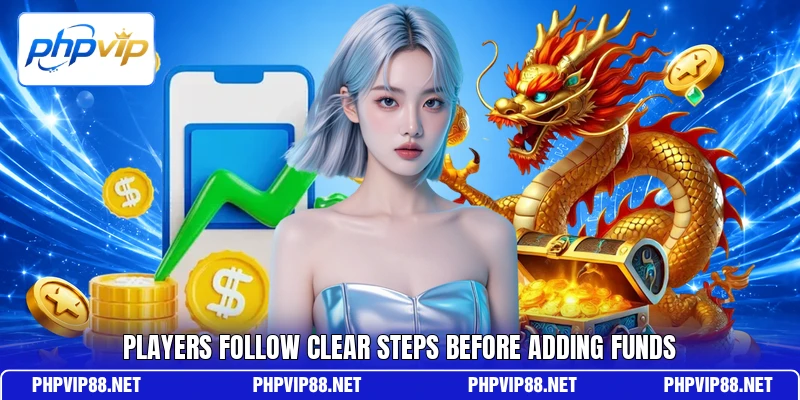 Players follow clear steps before adding funds