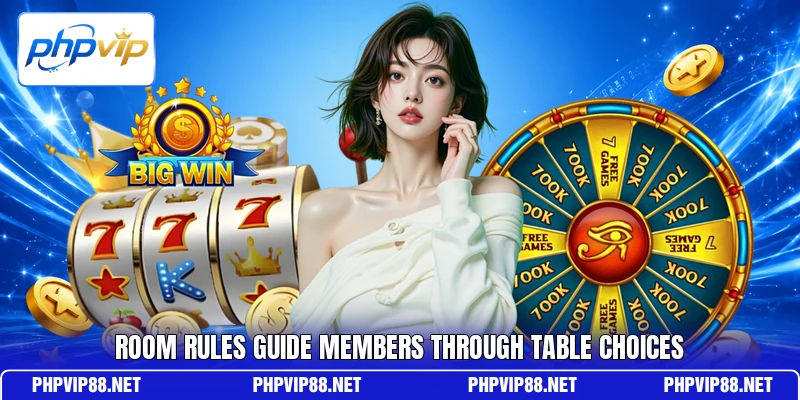 Room rules guide members through table choices Room rules guide members through table choices