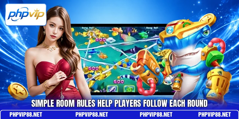 Simple room rules help players follow each round Simple room rules help players follow each round